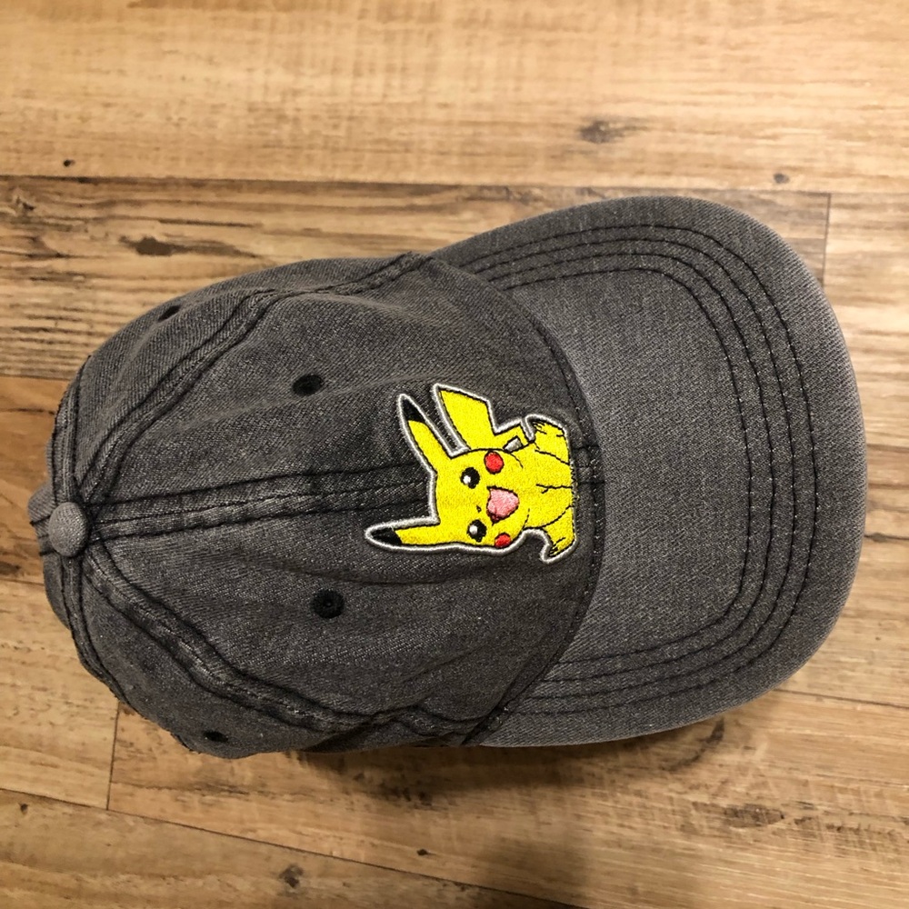 Pokemon Gray Baseball Cap with Yellow Pikachu Patch